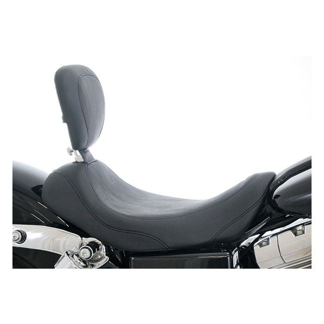 Mustang, Wide Tripper Solo Seat. With Rider Backrest for 06-17 Dyna (Excl. 14-17 Fat Bob)