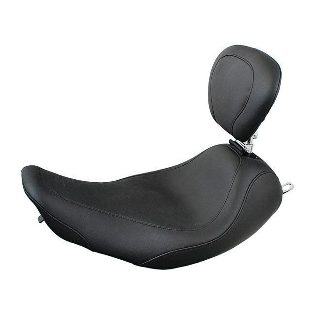 Mustang, Wide Tripper Solo Seat. With Rider Backrest for 97-07 FLHR; 06-07 FLHX