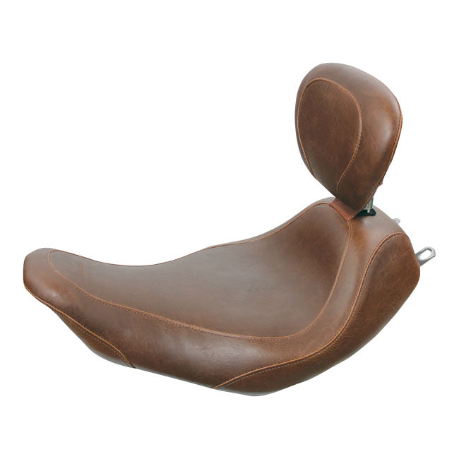 Mustang, Wide Tripper Solo Seat. With Rider Backrest for 97-07 FLHR; 06-07 FLHX