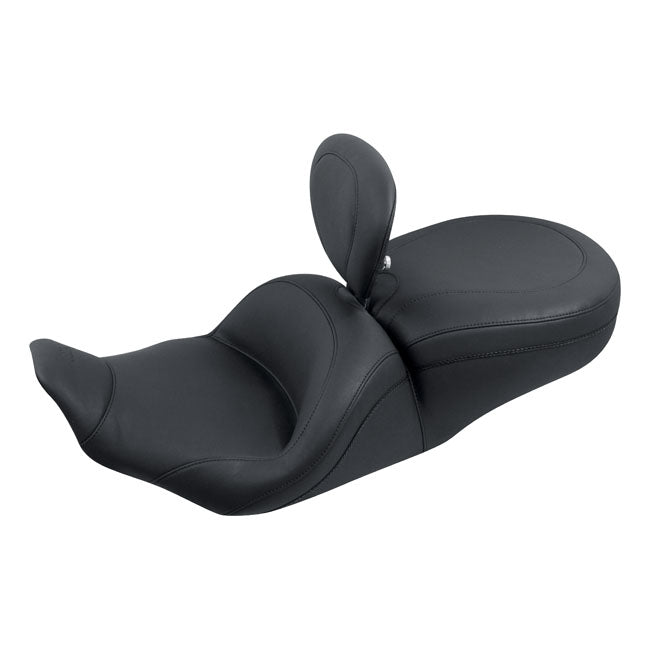 Mustang, Lowdown Touring Seat. With Rider Backrest for 97-07 FLHR; 06-07 FLHX