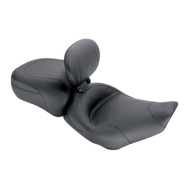 Mustang, Standard Touring Solo Seat. With Rider Backrest for 97-07 FLHR; 06-07 FLHX