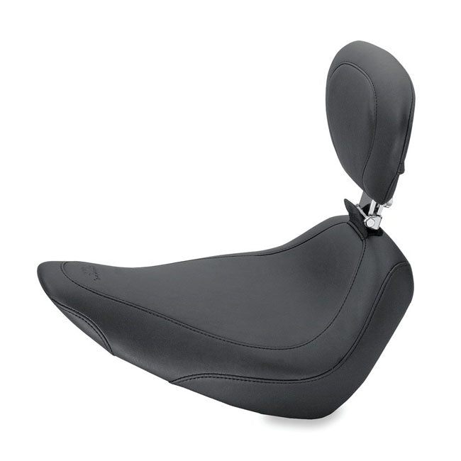 Mustang, Wide Tripper Solo Seat. With Rider Backrest for 84-06 Softail With Up To 150 Stock tyre (Excl. Deuce)