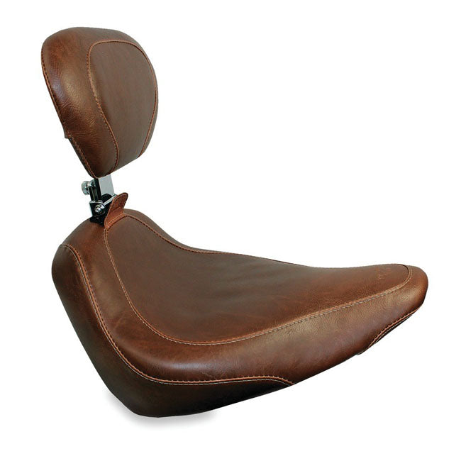 Mustang, Wide Tripper Solo Seat. With Rider Backrest for 84-06 Softail With Up To 150 Stock tyre (Excl. Deuce)