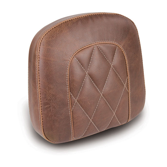 Mustang, Oem Style Sissy Bar Pad. Brown. Diamond for All H-D With Stock/Aftermarket Sissy Bars (Excl. Touring And 18-20 Softail Models)