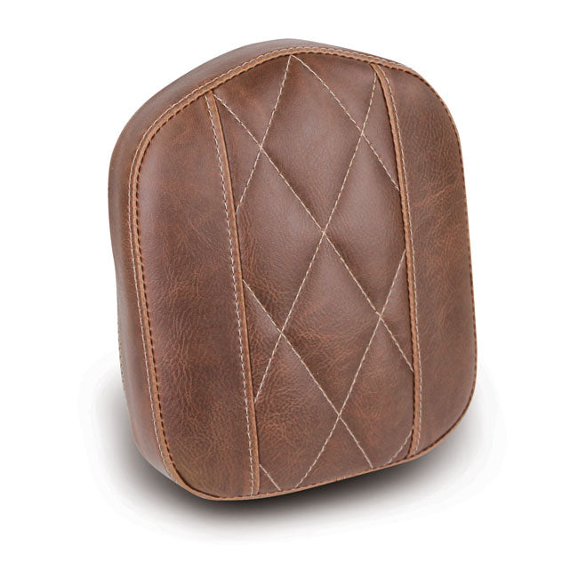 Mustang, Oem Style Sissy Bar Pad. Brown. Diamond for All H-D With Stock/Aftermarket Sissy Bars (Excl. Touring And 18-20 Softail Models)