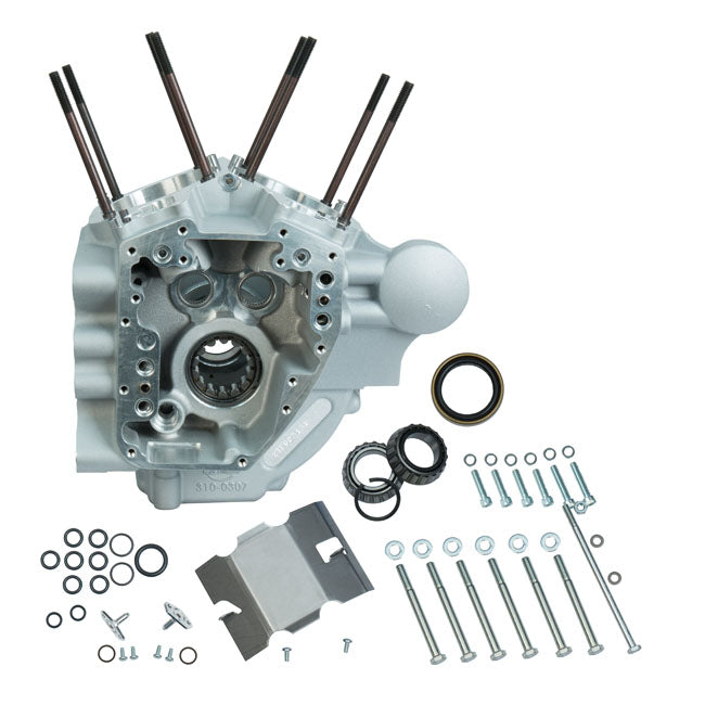 S&S, 07-17 Crankcase Assembly, Std Bore. Silver for 06-17 Dyna