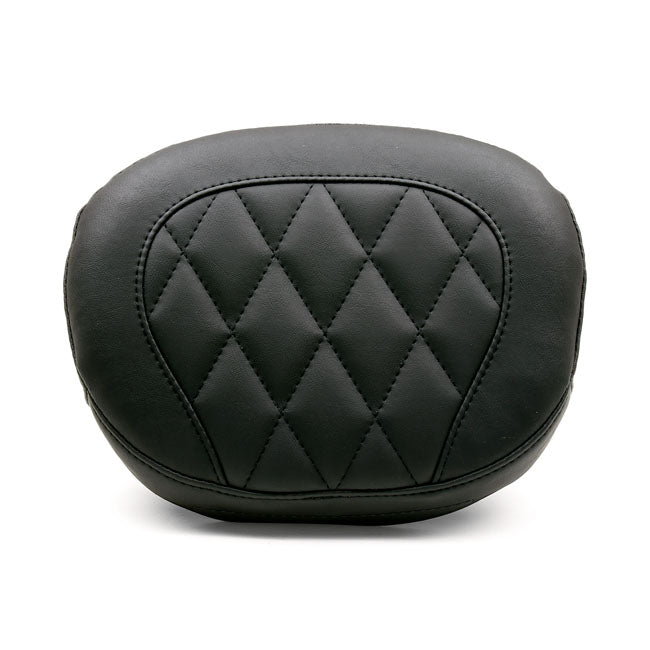 Mustang, Vintage Sissy Bar Back Pad. Black Diamond for 11-13 FXs Softail Blackline; 12-17 Fls Slim; 16-17 Flss Slim S