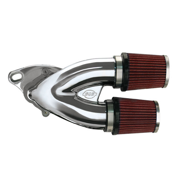 S&S 2-1 Tuned Induction System for 84-16 Big Twin (Excl. 07-08 FXDWG & 2009 FXdc/F). With S&S Single Bore Efi
