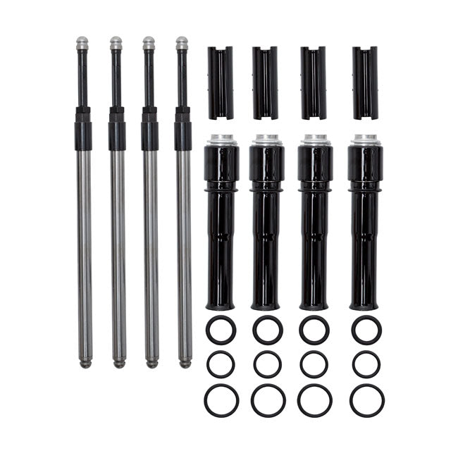 S&S, Twin Cam Quickee Pushrod & Cover Kit. Black for 99-17 TCa/B . 88" Up To 124" Engines