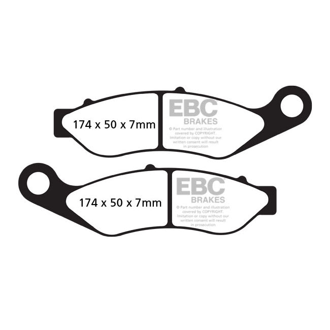 EBC V-Pad Semi Sintered Brake Pads for Front: 14-18 Trikes