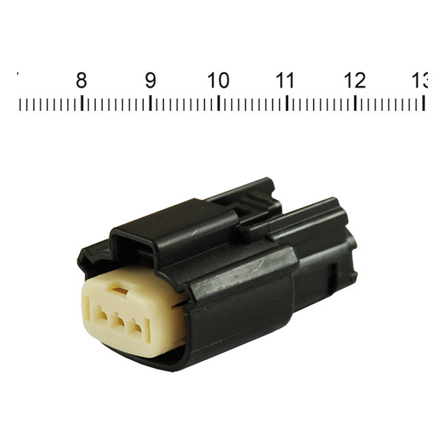 Namz, Molex Mx-150 Connector. Black, Plug, 3-Pin for 07-20 Various H-D