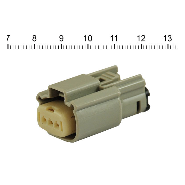 Namz, Molex Mx-150 Connector. Gray, Plug, 3-Pin for 07-20 Various H-D