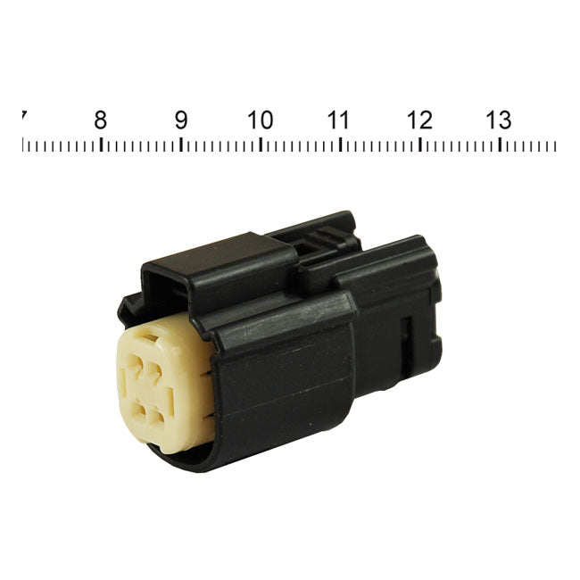 Namz, Molex Mx-150 Connector. Black, Plug, 4-Pin for 07-20 Various H-D
