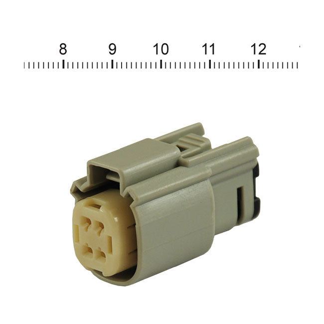 Namz, Molex Mx-150 Connector. Gray, Plug, 4-Pin for 07-20 Various H-D