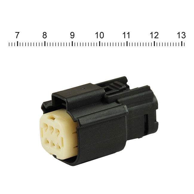 Namz, Molex Mx-150 Connector. Black, Plug, 6-Pin for 07-20 Various H-D