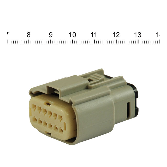 Namz, Molex Mx-150 Connector. Gray, Plug, 12-Pin for 07-20 Various H-D