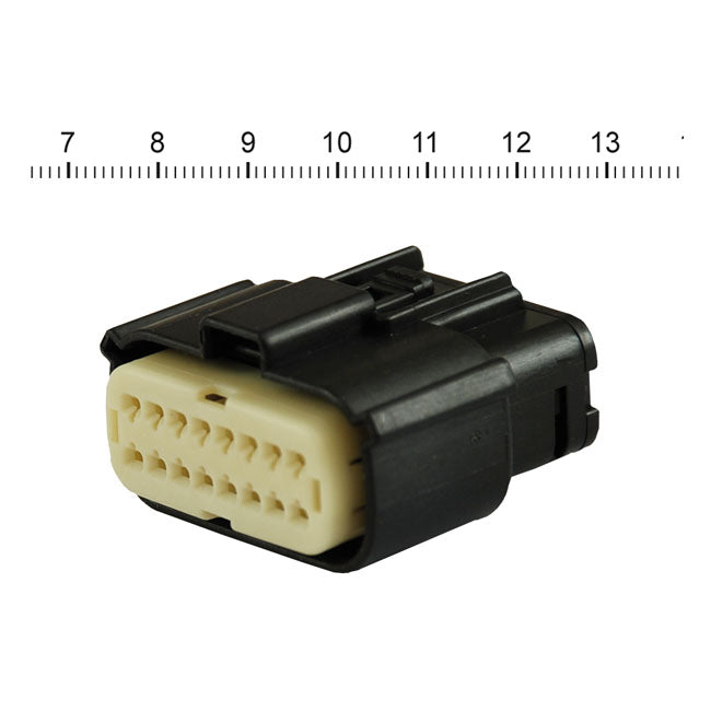 Namz, Molex Mx-150 Connector. Black, Plug, 16-Pin for 07-20 Various H-D