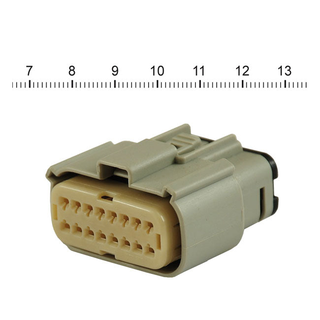 Namz, Molex Mx-150 Connector. Gray, Plug, 16-Pin for 07-20 Various H-D