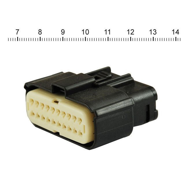 Namz, Molex Mx-150 Connector. Black, Plug, 20-Pin for 07-20 Various H-D