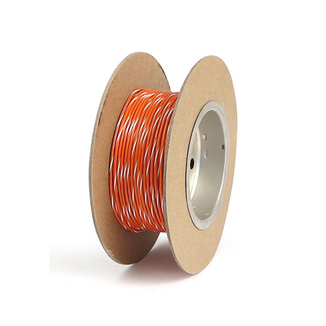 Namz, Wire On Spool. 18 Gauge, 100Ft. Orange/White Stripe