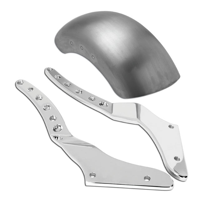 Sd, Tracker 200mm Rear Fender Conversion Kit. Chrome for 08-17 Softail With Up To 200mm Rear tyre