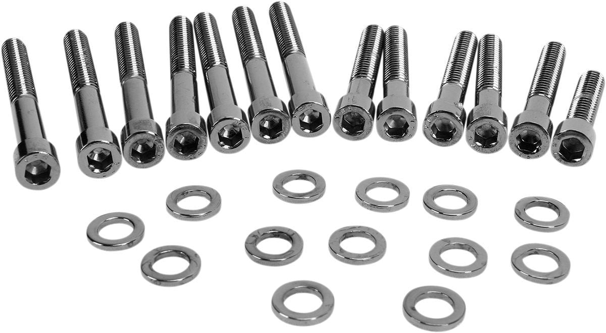 Drag Specialties Black Chrome Socket-Head Cam Cover Bolt Kit Smooth - Part #24010577 - Hogparts UK