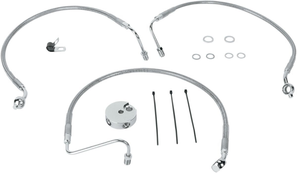 Drag Specialties Front Brake Line Stainless Steel Dual Disc - Part #17410870 - Hogparts UK
