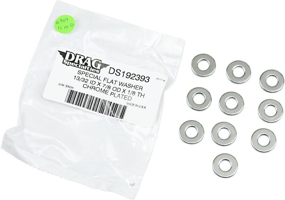 Drag Specialties Flat Washer 0.40625"I.D. 0.125" Thickness Chrome - Part #DS192393 - Hogparts UK