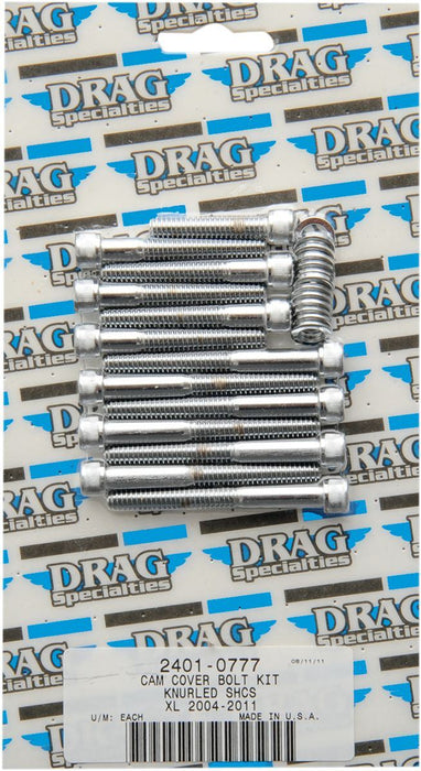 Drag Specialties Chrome Socket-Head Cam Cover Bolt Kit Knurled - Part #24010777 - Hogparts UK
