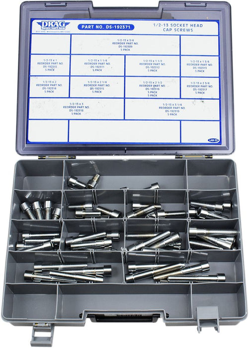 Drag Specialties Socket-Head Bolt 1/2 Assortment Smooth Chrome - Part #DS192371 - Hogparts UK