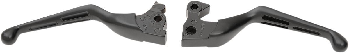 Drag Specialties Matte Black Slotted Wide Blade Lever Set - Part #06100797 - Hogparts UK