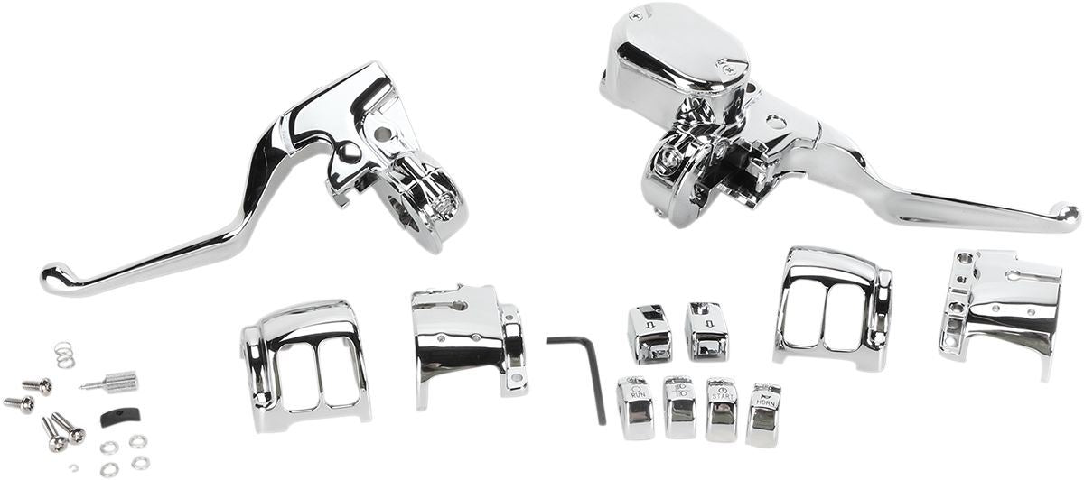 Drag Specialties Chrome Handlebar Control Kit - Part #06100801 - Hogparts UK