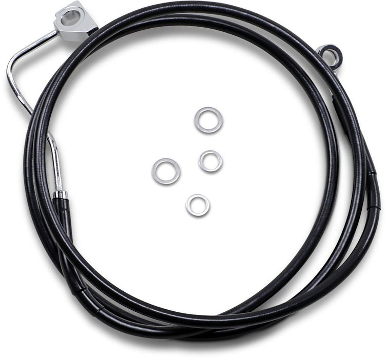 Drag Specialties Black Vinyl/Stainless Extended Length Front Brake Line Kit - Part #17413995 - Hogparts UK