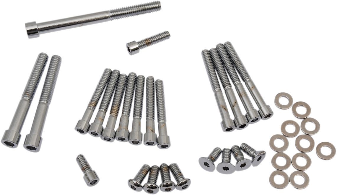 Drag Specialties Chrome Socket-Head Sprocket Cover Bolt Kit Smooth - Part #DS190863S - Hogparts UK