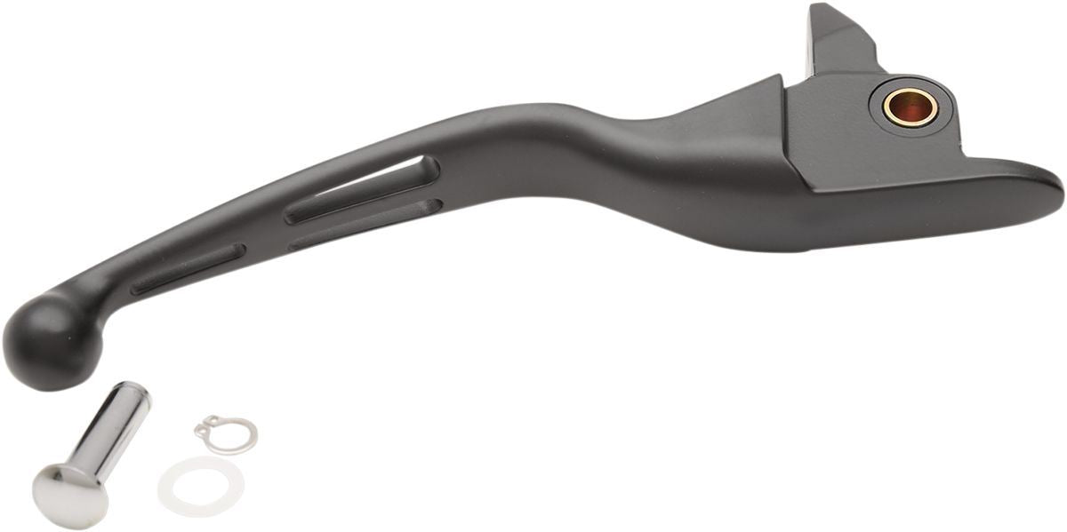 Drag Specialties Brake Lever Slotted Wide Blade Matt Black - Part #06140808 - Hogparts UK