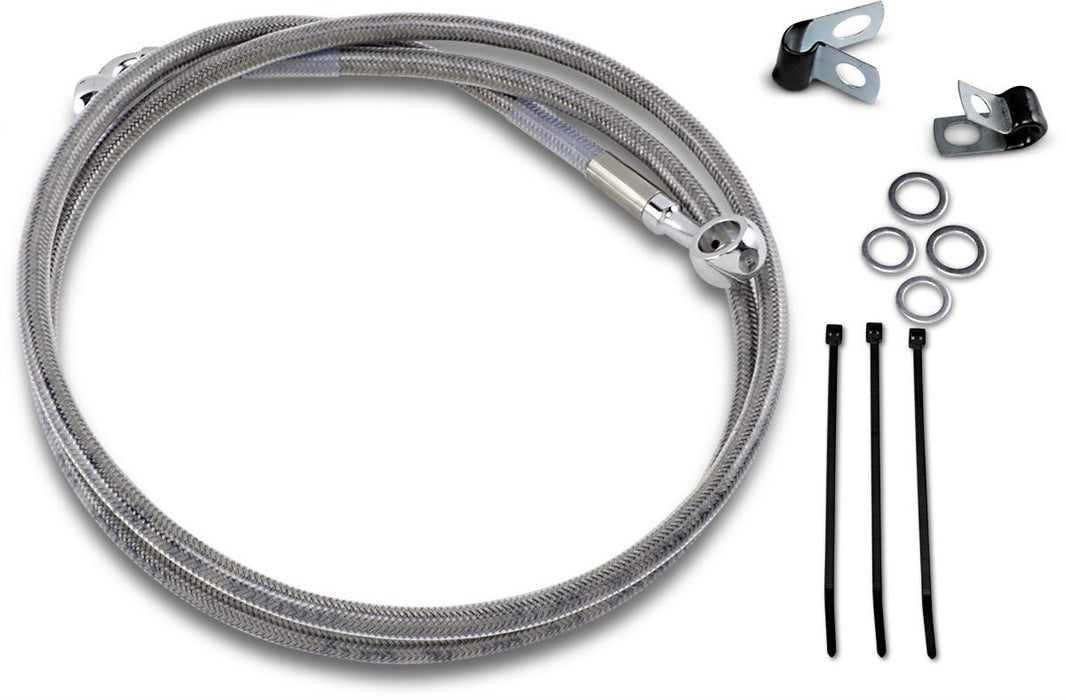 Drag Specialties Front Brake Line Stainless Steel Extended 8" - Part #17412678 - Hogparts UK
