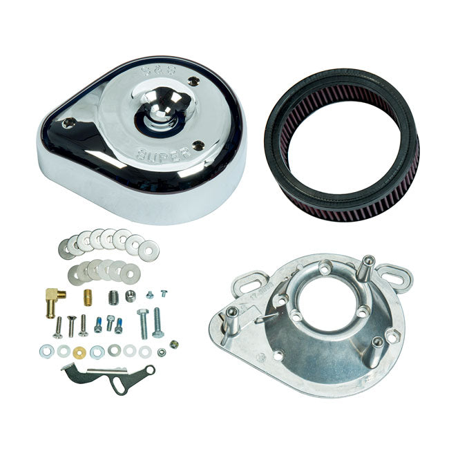 S&S, Teardrop Air Cleaner Assembly for 84-92 Big Twin; 86-90 XL . With S&S Super E/G Carb