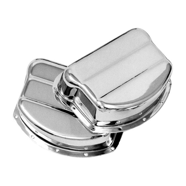Paughco, Rocker Covers. Oem Style Steel. Chrome for 48-65 Panhead