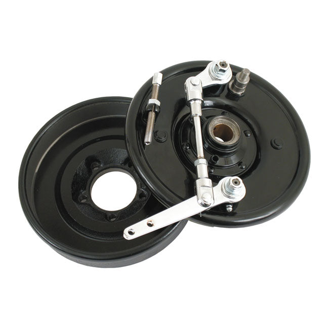 Front Drum Brake Kit, Double Cam. Black for 37-48 Flathead Big Twin; Wlc 45" Flathead