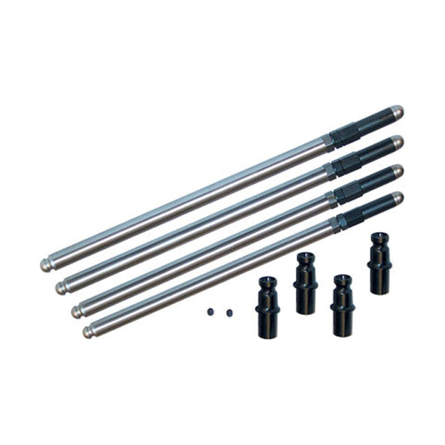 S&S, Adj. Chromoly Pushrods With Solid Lifter Converters for 66-84 Shovelhead
