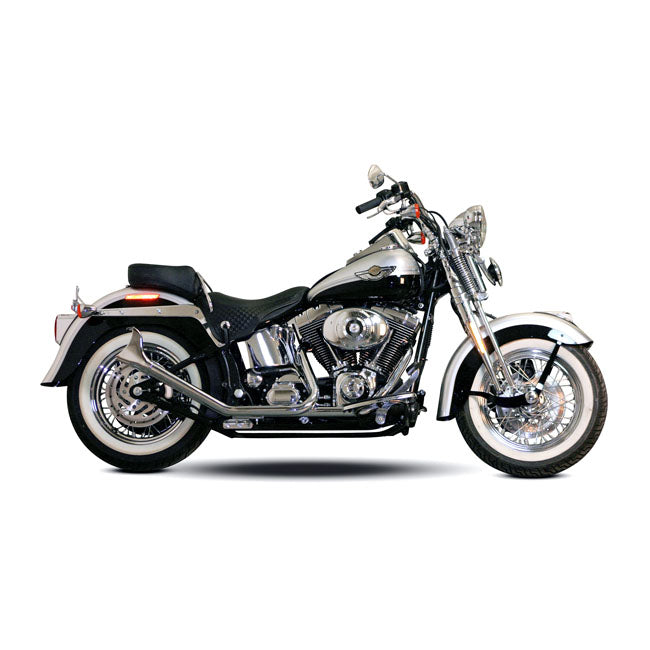 Paughco, Side By Side Upswept Fishtails Exhaust. Chrome for 00-17 Softail