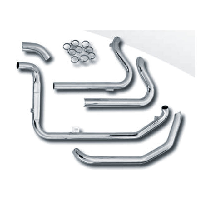 Paughco, Independent Dual Head Pipes. Chrome for 2009 Touring