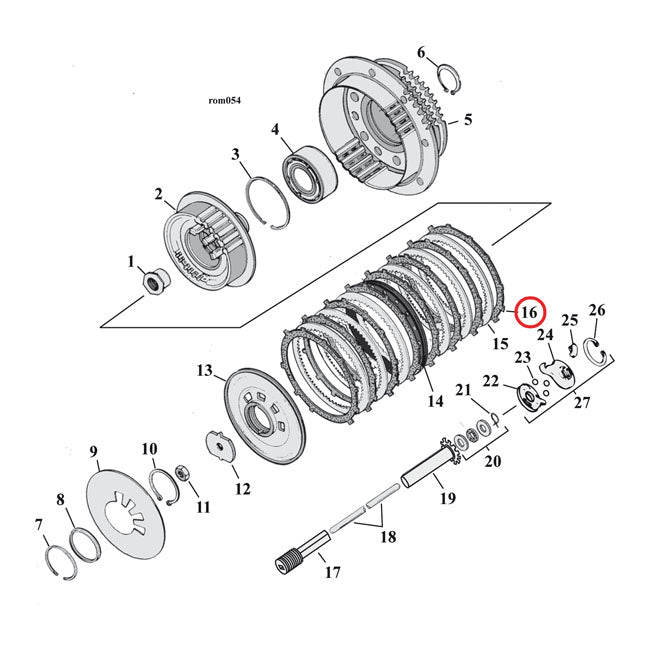 Barnett Clutch Plate Set, Carbon Fibre for 90-97Big Twin; 91-20 XL; 08-12XR1200