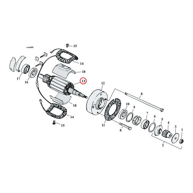 Armature, Generator. 6-Volt for 32-57 Big Twin; 54-57 Kh, XL
