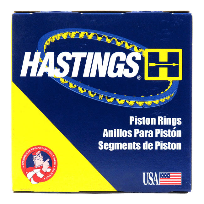 Hastings, 3-1/2" Bore Piston Ring Set. Chr/Moly. Std for 84-99 Evo Big Twin; 88-03 XL1200