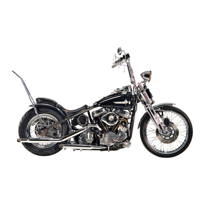Paughco, Shorty Exhaust Goose Cut (38"). Chrome for 58-64 Pan