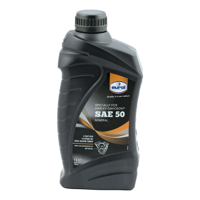 Eurol, Motor Oil Sae 50 Sf-Cc, 1L for 36-83 Big Twin; 57-85 XL. (Excl. Evo Engines)