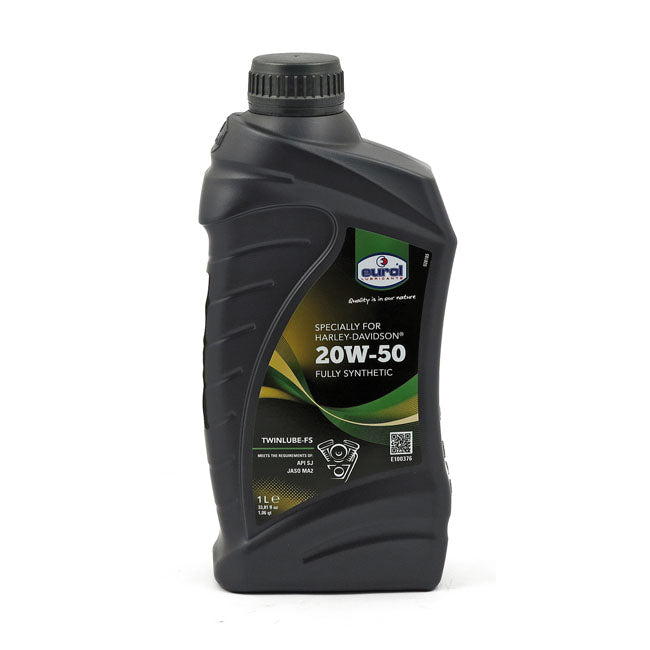 Eurol, Twinlube-3 20W50 Full Synthetic Lubricant 1L for 84-20 Big Twin; 86-20 XL; 08-12XR1200; 02-17V-Rod; 14-20 Xg750/A/500 Street/Rod