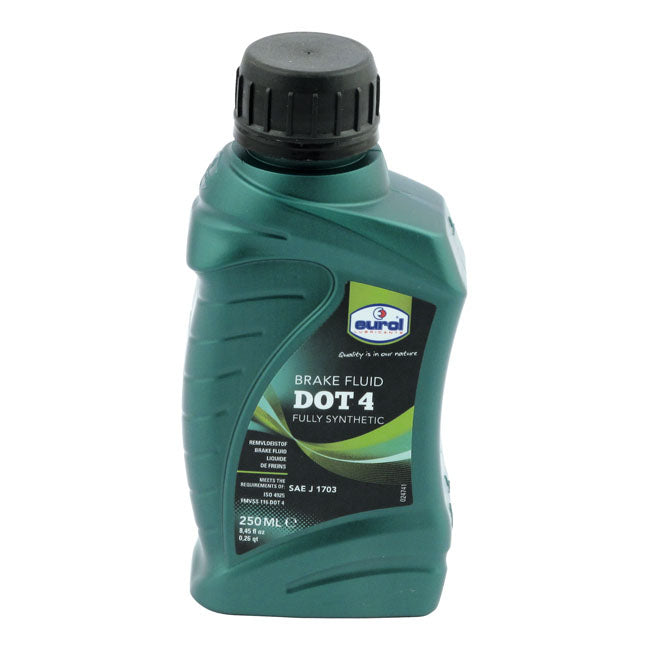 Eurol, Brake Fluid Dot 4 (250Cc) for 06-20 Softail; 06-17Dyna; 05-20 Touring; 07-20 XL; 08-12XR1200; 15-20 Street Xg750/500; 17-20 Xg750A Street Rod; 06-17V-Rod
