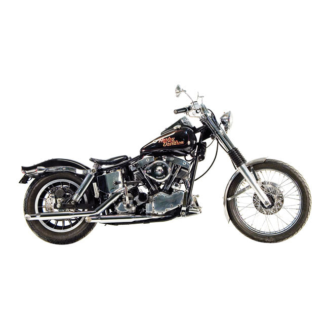 Paughco, Shorty Exhaust (38"). Chrome for 66-69 Early Shovel